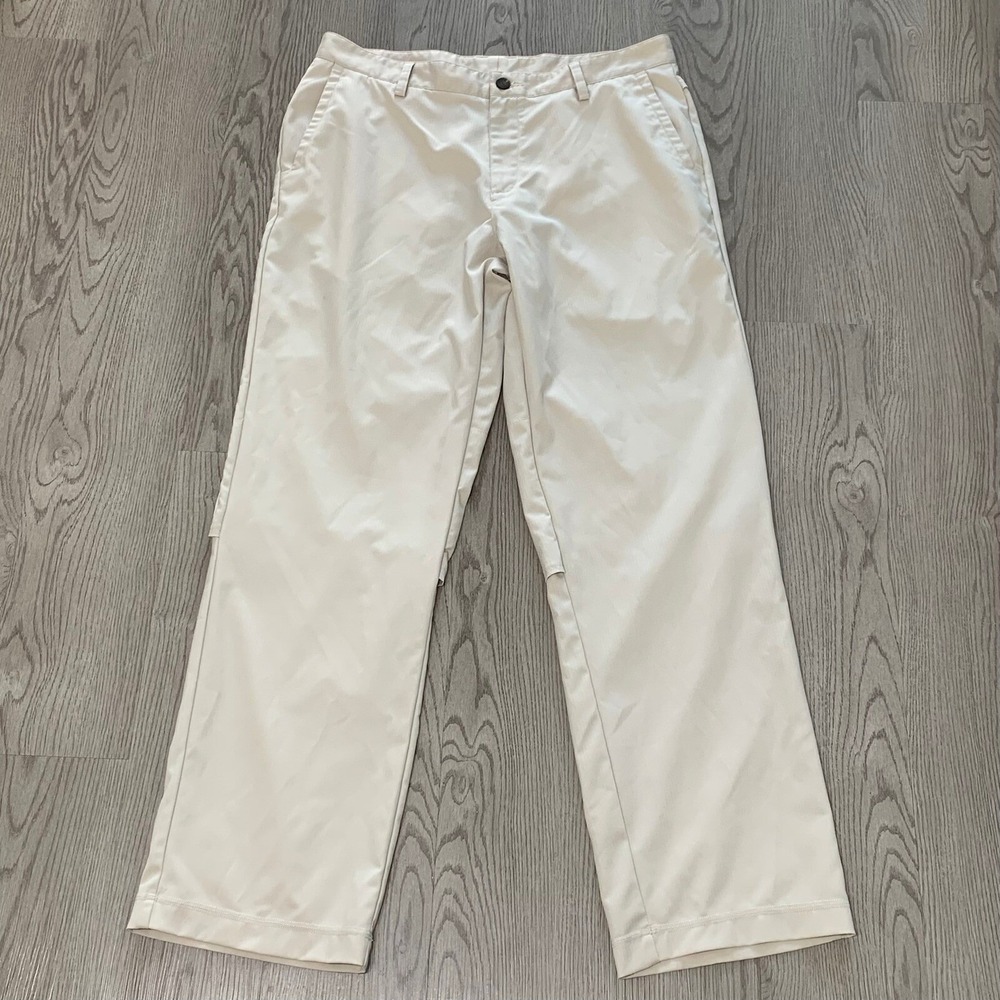 Adidas Climacool Vented Chino Pant Khaki 3 Stripes 34x32 Stretch Golf Perfomance